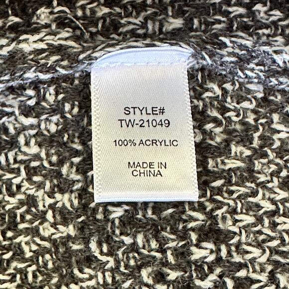 NWOT Color Block Cable Knit Turtle Neck Sweater Black/Grey/White size Small - Picture 5 of 5